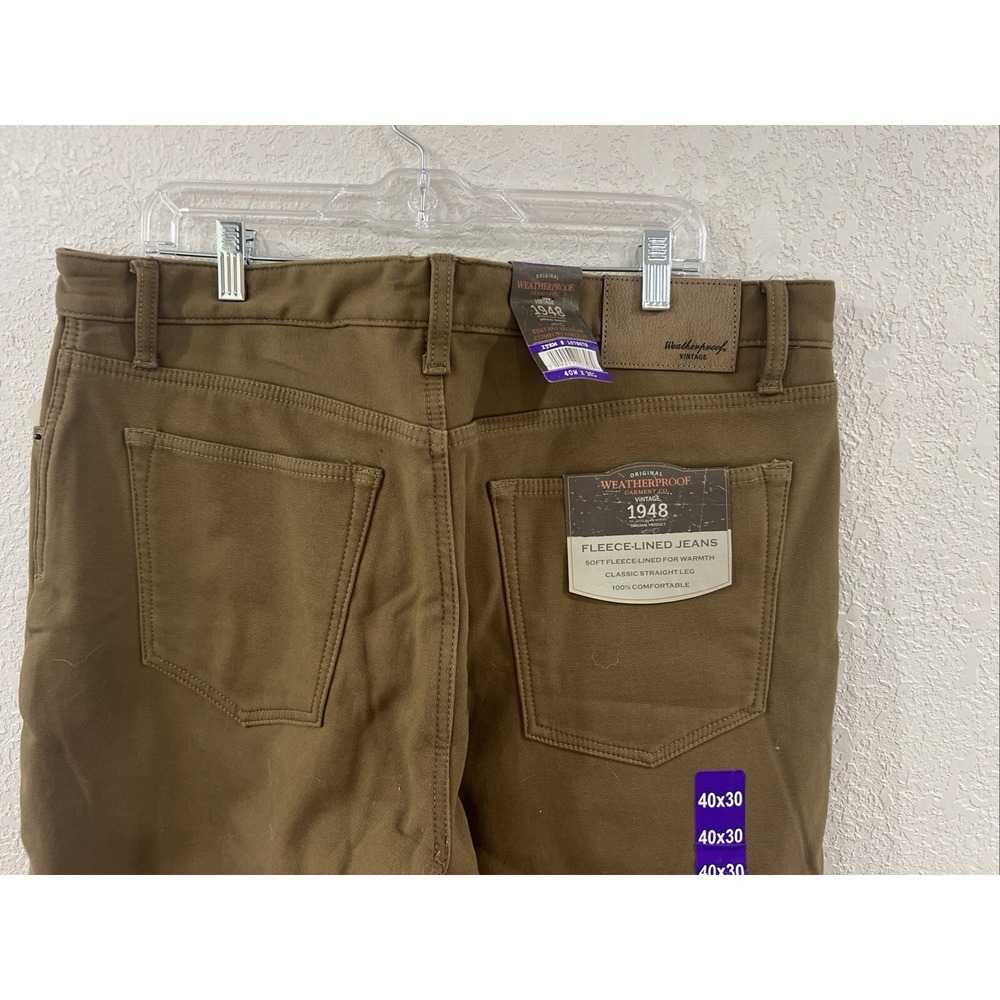 New Weatherproof Vintage Men`s Fleece Line Jeans (Wheat, 40x30)
